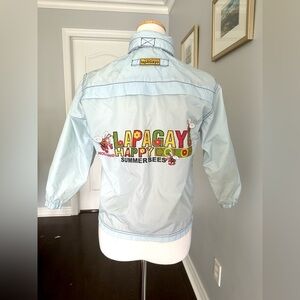 LAPAGAYO Kid’s Hooded Light Jacket or Rain Jacket with Colourful Prints - Blue